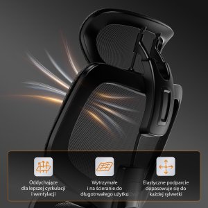 Krzesło biurowe SENSE7 NOBU black + kabel usb 10