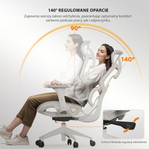 Krzesło biurowe SENSE7 NOBU light gray + kabel usb 8