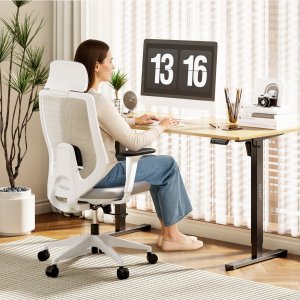 Krzesło biurowe SENSE7 Nakai Biało-szare + kabel usb 4