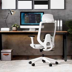 Krzesło biurowe SENSE7 Nakai Biało-szare + kabel usb 9
