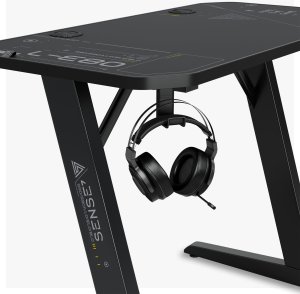 Biurko SENSE7 gamingowe Nomad Cybernetic Czarne 120x60 cm + kabel usb 13