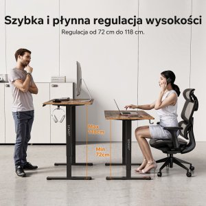 Biurko SENSE7 NOJO LIGHT Ciemnobrązowe 120 cmx60 cm + kabel usb 6