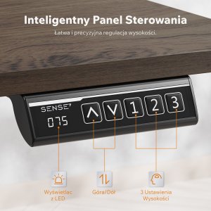 Biurko SENSE7 NOJO LIGHT Ciemnobrązowe 120 cmx60 cm + kabel usb 8