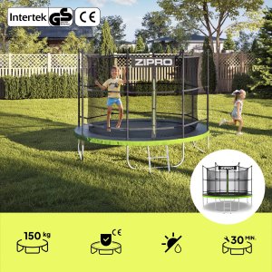 Trampolina ogrodowa Zipro Jump Pro z siatką wewnętrzną 10FT 312cm + Mata Celnościowa 3