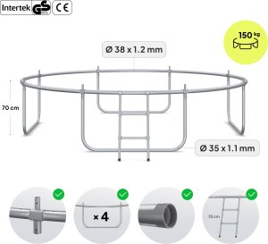 Trampolina ogrodowa Zipro Jump Pro z siatką wewnętrzną 10FT 312cm + Mata Celnościowa 4