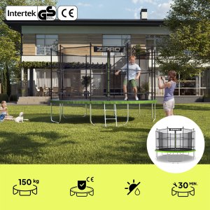 Trampolina ogrodowa Zipro Jump Pro z siatką wewnętrzną 12FT 374cm + Mata Celnościowa 3