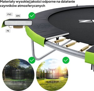 Trampolina ogrodowa Zipro Jump Pro z siatką wewnętrzną 16FT 496cm + Mata Celnościowa 9