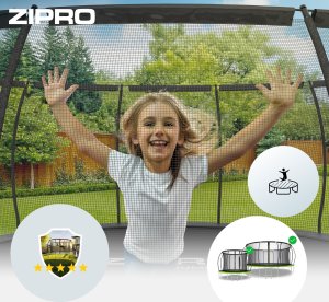 Trampolina ogrodowa Zipro Jump Pro Premium z siatką wewnętrzną 10FT 312cm + Mata Celnościowa 5