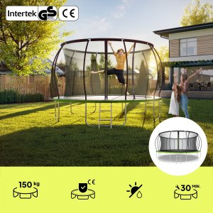 Trampolina ogrodowa Zipro Jump Pro Premium z siatką wewnętrzną 16FT 496cm + Mata Celnościowa 3
