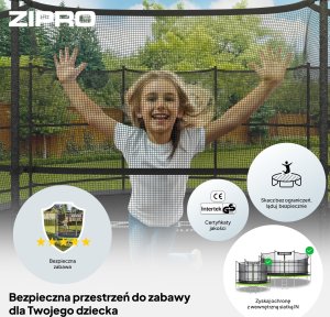 Trampolina ogrodowa Zipro Jump Pro z siatką wewnętrzną 6FT 183cm + Mata Celnościowa 5