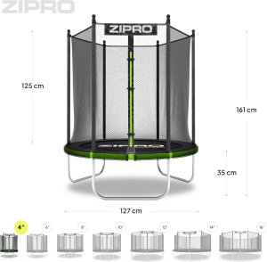 Trampolina ogrodowa Zipro Jump Pro OUT z siatką zewnętrzną 4FT 127cm + Mata Celnościowa 9