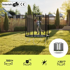 Trampolina ogrodowa Zipro Jump Pro z siatką zewnętrzną 6FT 183cm + Mata Celnościowa 3