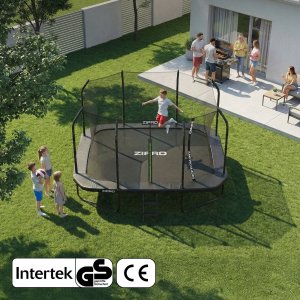 Trampolina ogrodowa Zipro Jump Pro Quadro z siatką wewnętrzną 366 x 244 cm + Mata Celnościowa 7