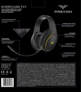 Słuchawki PREYON Słuchawki PREYON Hurricane Fly Czarne (PHF40B) + Podkładka Falcon Speed XXL (PFS120) 11