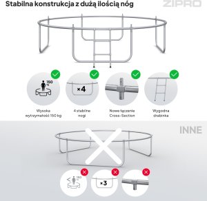 Trampolina ogrodowa Zipro Jump Pro z siatką wewnętrzną 10FT 312cm + Butelka Termiczna 6