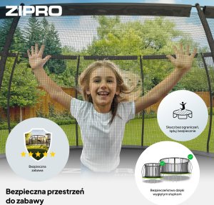 Trampolina ogrodowa Zipro Jump Pro Premium z siatką wewnętrzną 8FT 252cm + Butelka Termiczna 5