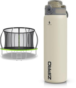Trampolina ogrodowa Zipro Jump Pro Premium z siatką wewnętrzną 12FT 374cm + Butelka Termiczna 2