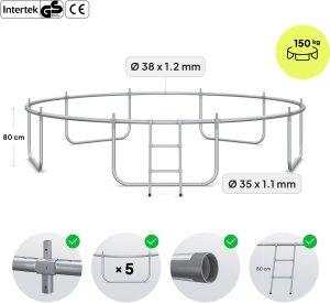 Trampolina ogrodowa Zipro Jump Pro Premium z siatką wewnętrzną 12FT 374cm + Butelka Termiczna 4