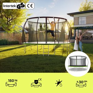 Trampolina ogrodowa Zipro Jump Pro Premium z siatką wewnętrzną 14FT 435cm + Butelka Termiczna 3
