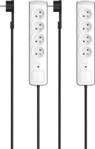 Listwa zasilająca Hama Zestaw dwóch listew zasilających Hama Premium przeciwprzepięciowa 4 gniazda 3 m biała (P22237620000) 2
