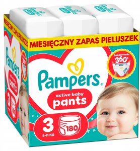 Pampers Pieluchomajtki Active Baby 3 6-11 kg, 180 szt. x2 2