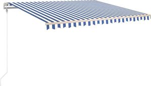 vidaXL Automatycznie zwijana markiza, 400 x 350 cm, niebiesko-biała 2