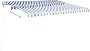 vidaXL Automatycznie zwijana markiza, 400 x 350 cm, niebiesko-biała 3