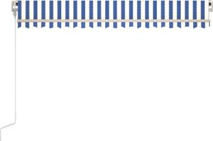 vidaXL Automatycznie zwijana markiza, 400 x 350 cm, niebiesko-biała 4