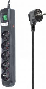 Listwa zasilająca Montis MT030 przeciwprzepięciowa 5 gniazd 1.5 m czarna (MT030-1,5) 7