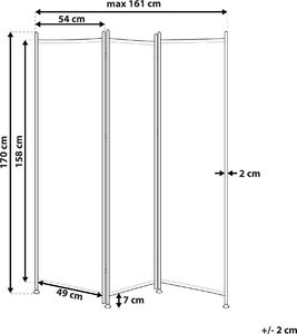 Shumee 3-panelowy parawan pokojowy 160 x 170 cm biały NARNI 7