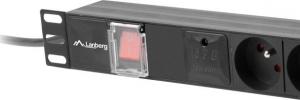 Lanberg Listwa zasilająca 19" 1U 16A 6x 230V PL 2m (PDU-06E-0200-BK) 2