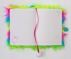 St. Majewski Pamiętnik z kłódką 3D "włochacz" A5, 96k RAINBOW CAT Papier TARGI 3
