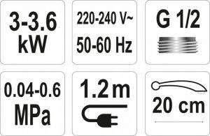 Przepływowy podgrzewacz wody Fala Strokkur-1 T75930 3 kW 0.6 MPa (75930) 4