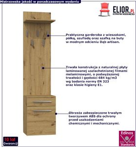 Elior Wieszak z szafką na buty w kolorze dąb artisan - Kaya 3X 2