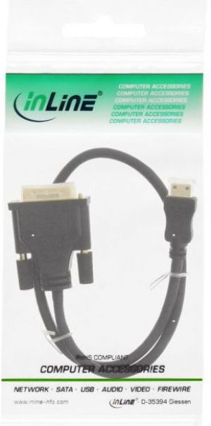 Kabel InLine HDMI Mini - DVI-D 0.5m czarny (17474P) 2