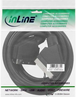 Kabel InLine Scart - Scart 3m czarny (89973) 2