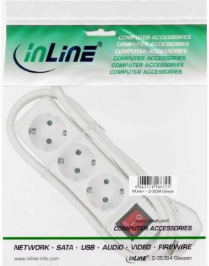 Listwa zasilająca InLine 3 gniazda 3 m biała (16433T) 2