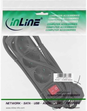 Listwa zasilająca InLine 3 gniazda 5 m czarna (16435S) 2