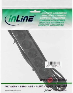 Listwa zasilająca InLine 6 gniazd 1.5 m czarna (16461S) 2