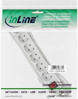 Listwa zasilająca InLine 6 gniazd 3 m biała (16463V) 2