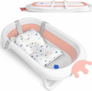 Ricokids Wanienka dla niemowląt z poduszką biało-różowa (RK-280) 2