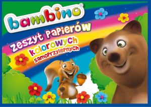 St. Majewski Zeszyt papierów kolorowych samoprzylepnych, format B4, 8 kartek, licencja BAMBINO 2