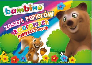 St. Majewski Zeszyt papierów kolorowych nabłyszczanych, format A4, 10 kartek, licencja BAMBINO 2