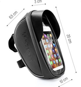 Wozinsky Torba rowerowa na kierownicę pokrowiec na telefon 1L czarny (WBB16BK) () - 63967-uniw 3