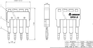 Degson Mostek wtykowy 3-biegunowy do złączek szynowych DS1.5 DGN 7099 4