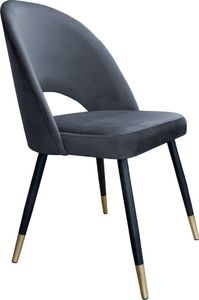 Atos Zestaw krzeseł ISKAR BL VELVET GOLD 2 szt ciemno szare 2