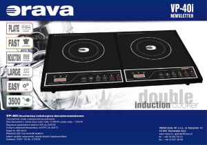 Płyta wolnostojąca Orava Płyta indukcyjna elektryczna, podwójna VP-40i, 3500W, czarna, Orava 2