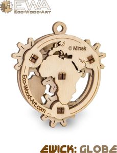 EcoWoodArt EWA Drewniane Puzzle 3D Mały Globus 3