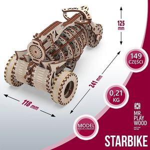 Mr.Playwood Mr.Playwood Drewniany Model Puzzle 3D Starbike 5