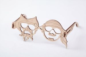Mr.Playwood Mr.Playwood Drewniany Model Puzzle 3D Okulary Pirat 2